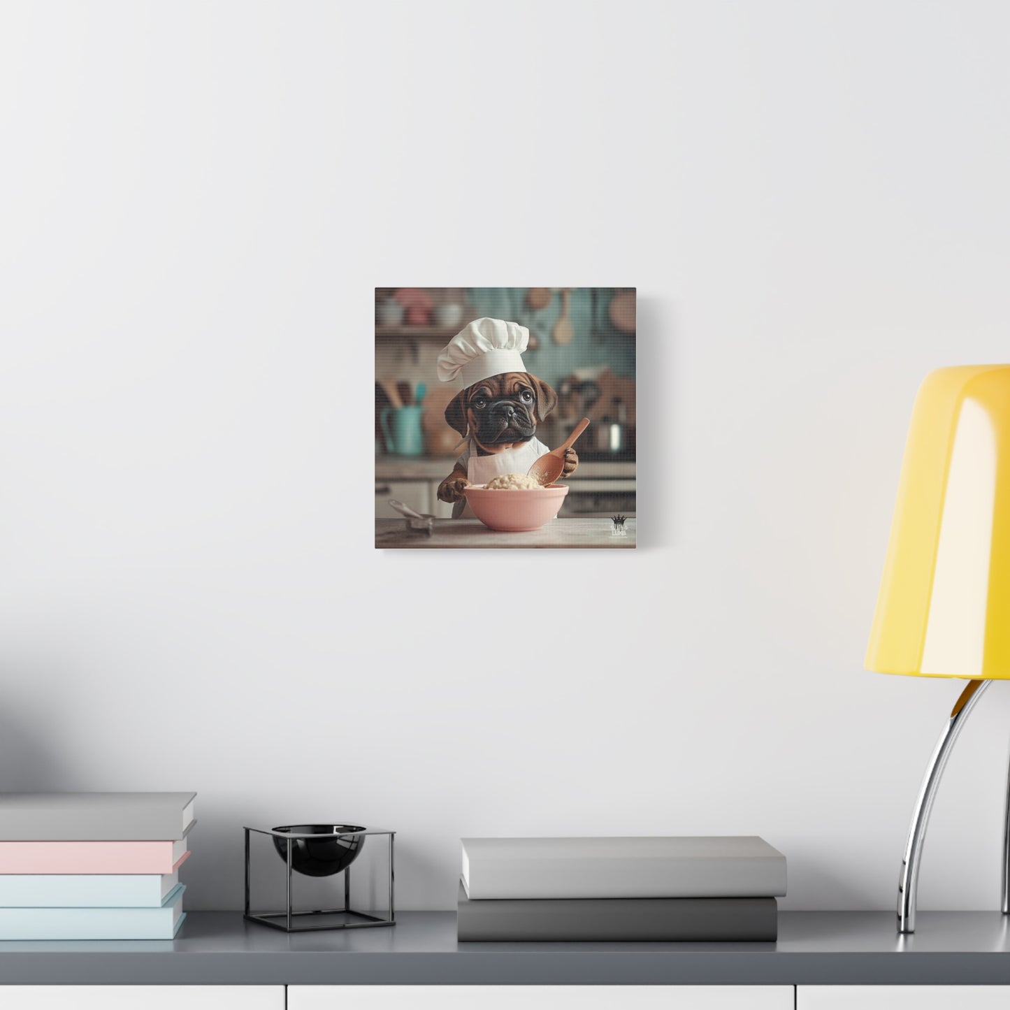 Bullmastiff Puppy Chef Canvas Art