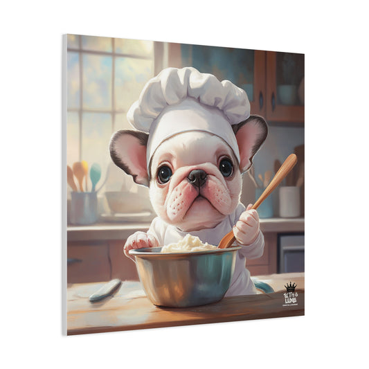 Bulldog Puppy Chef Canvas Art