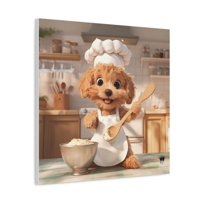 Adorable Chef Puppy Canvas Print - Cute Dog Art for Home Decor