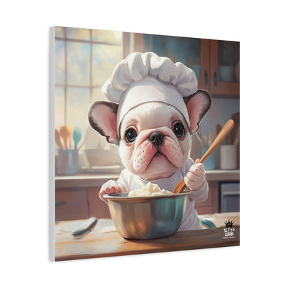 Bulldog Puppy Chef Canvas Art