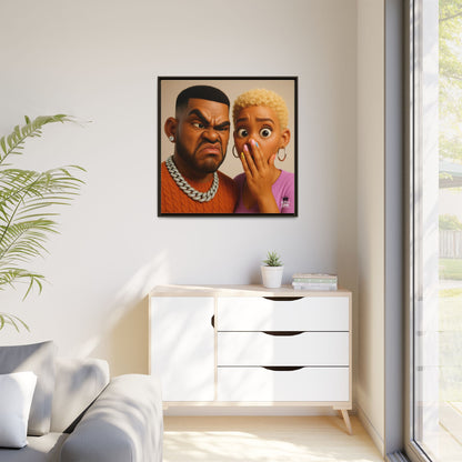 Funky Face Couple - Canvas Art