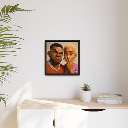 Funky Face Couple - Canvas Art