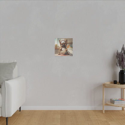 German Shepherd Puppy Chef Canvas Art