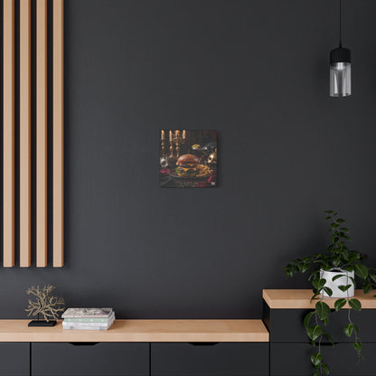 Cheese Burger with a side of French Fries, Matte Canvas, Stretched, 1.25"