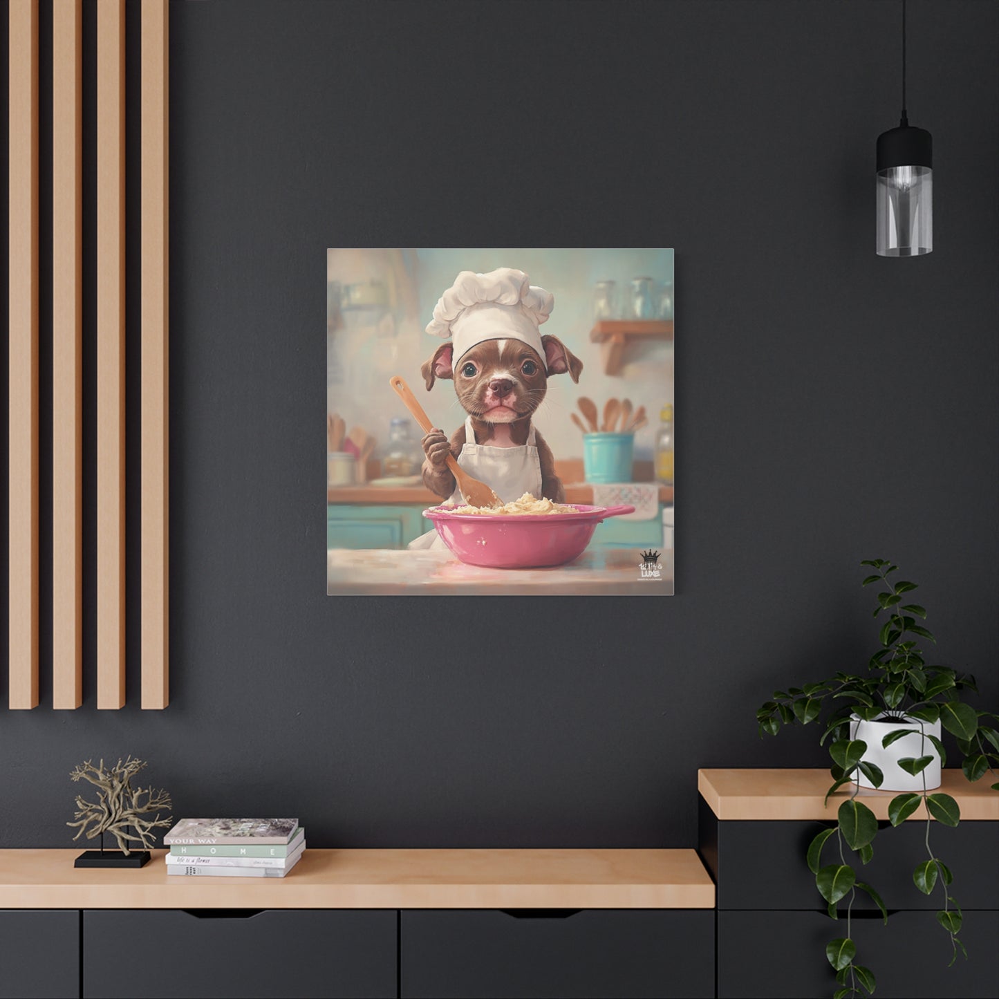 Pit Bull Terrier Puppy Chef Canvas Art