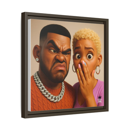 Funky Face Couple - Canvas Art