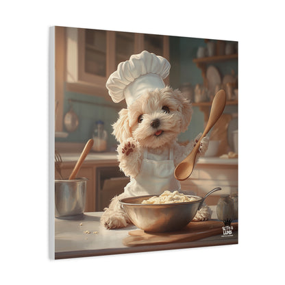 Maltipoo Puppy Chef Canvas Art