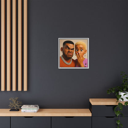 Funky Face Couple - Canvas Art