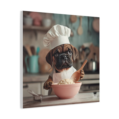 Bullmastiff Puppy Chef Canvas Art