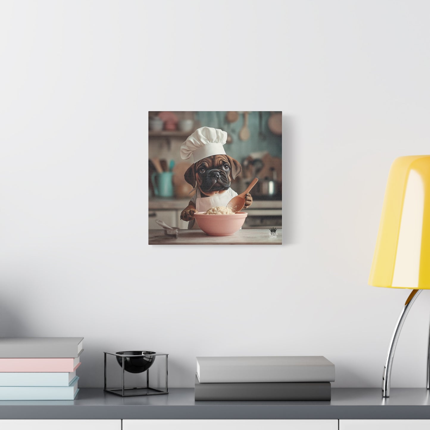 Bullmastiff Puppy Chef Canvas Art